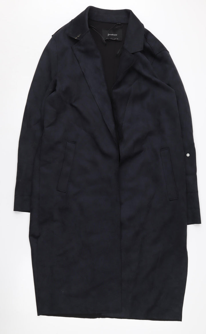 Stradivarius Women's Black Long Coat Size 12