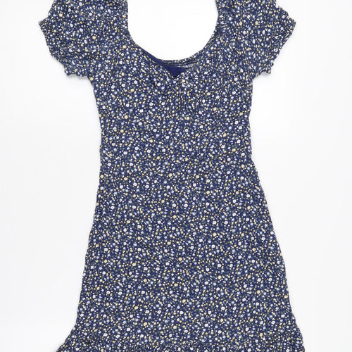 Hollister Women's Blue Floral A-Line Dress XS