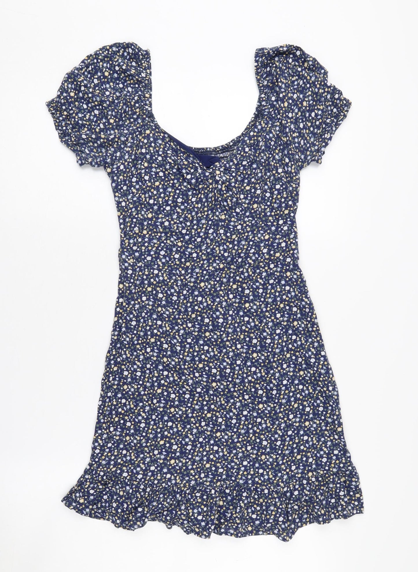 Hollister Women's Blue Floral A-Line Dress XS