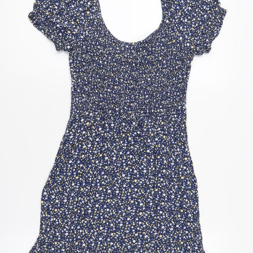 Hollister Women's Blue Floral A-Line Dress XS