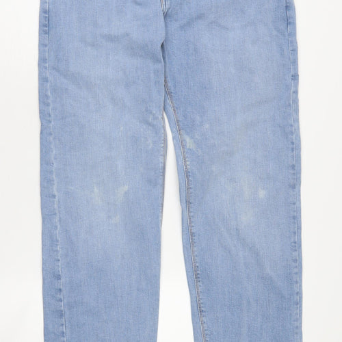Marks and Spencer Men's Light Blue Straight Jeans