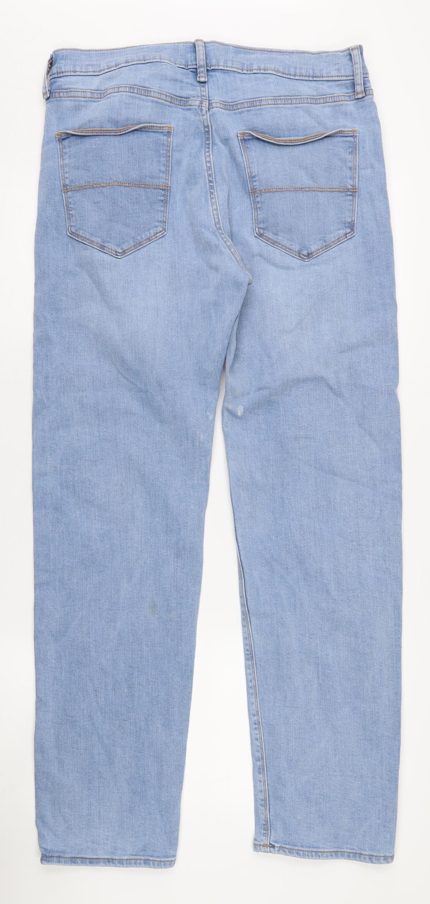 Marks and Spencer Men's Light Blue Straight Jeans