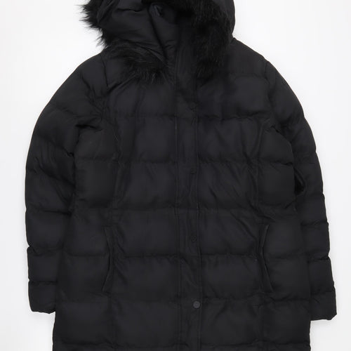 Threadbare Women's Black Size 12 Puffer Coat
