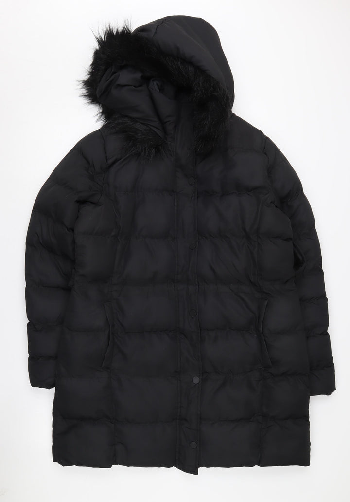 Threadbare Women's Black Size 12 Puffer Coat