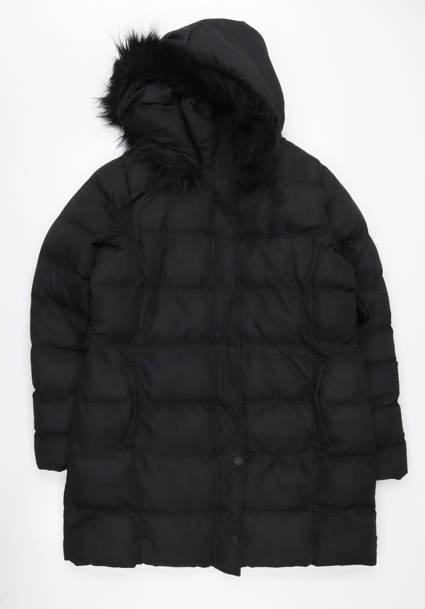 Threadbare Women's Black Size 12 Puffer Coat