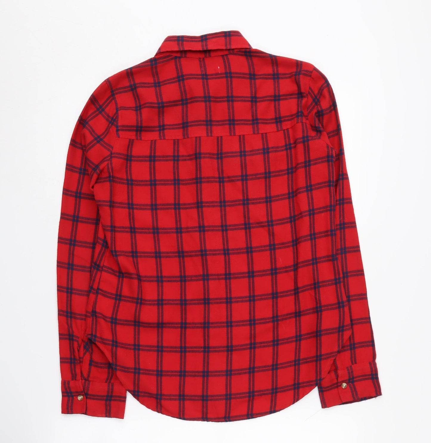 Hollister Women's Red Check Button-Up Shirt Size S