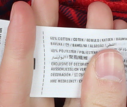 Hollister Women's Red Check Button-Up Shirt Size S