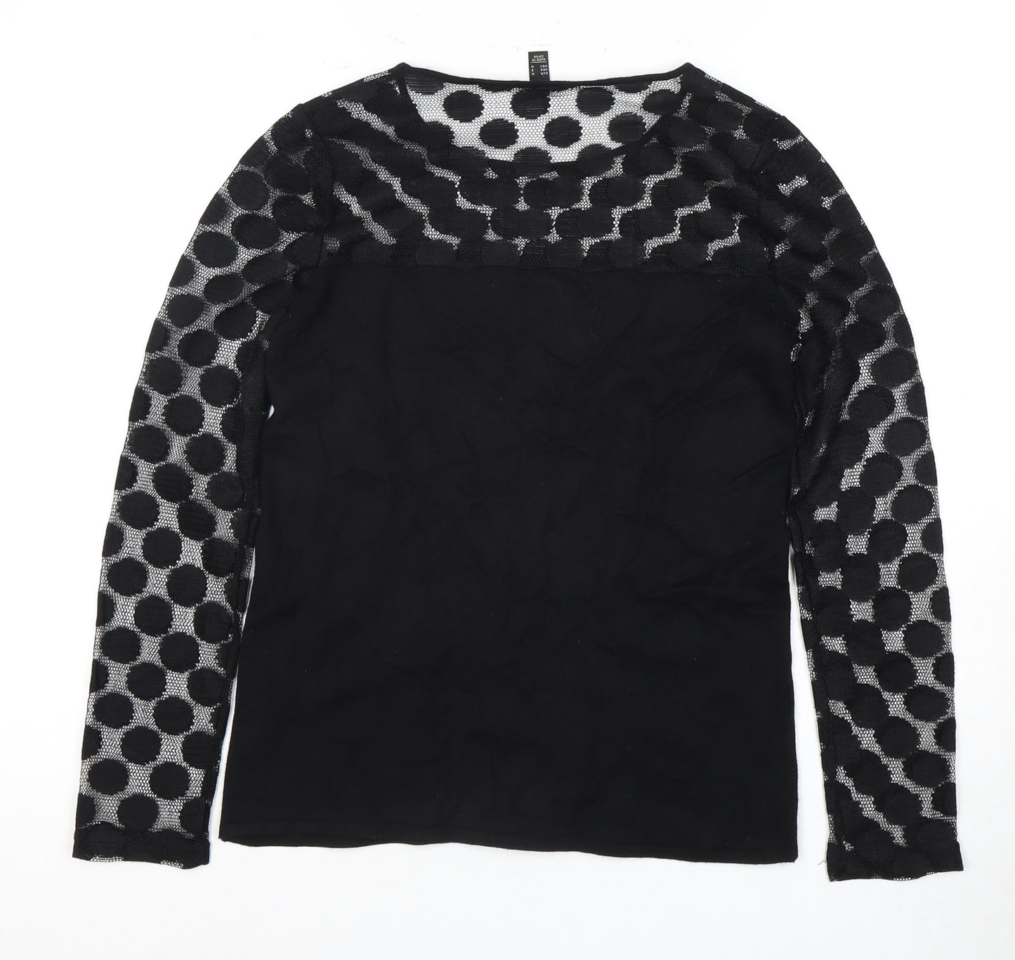 Mango Women's Black Polka Dot Blouse Size 12