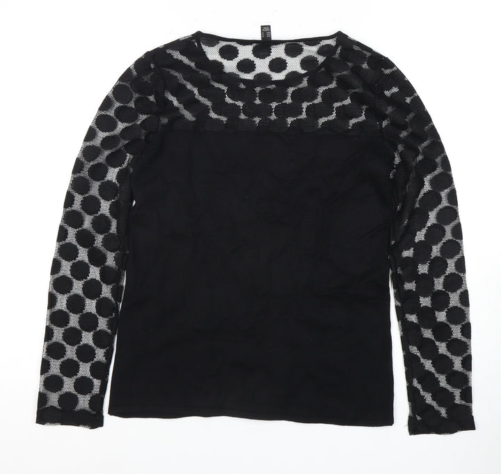 Mango Women's Black Polka Dot Blouse Size 12