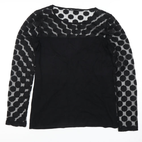 Mango Women's Black Polka Dot Blouse Size 12