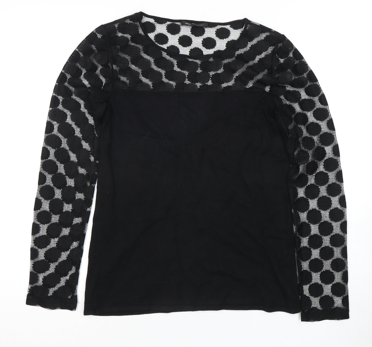 Mango Women's Black Polka Dot Blouse Size 12