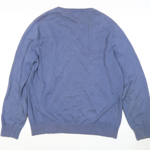 Izod Men's Blue V-Neck Pullover Jumper, Size M