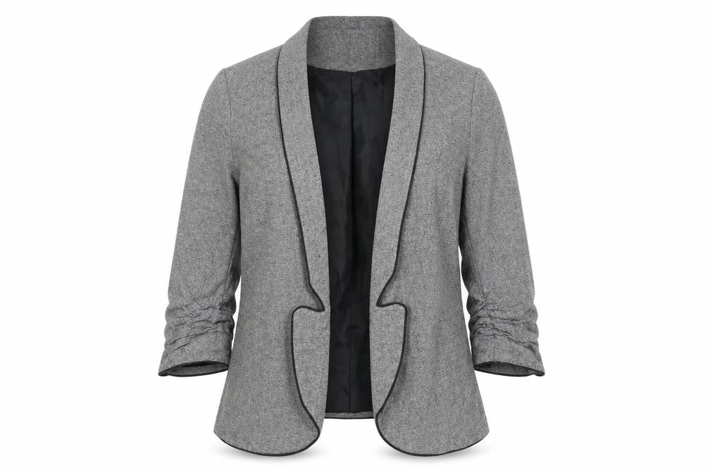 Front view of Silence + Noise Women's Grey Blazer, size S, Lined
