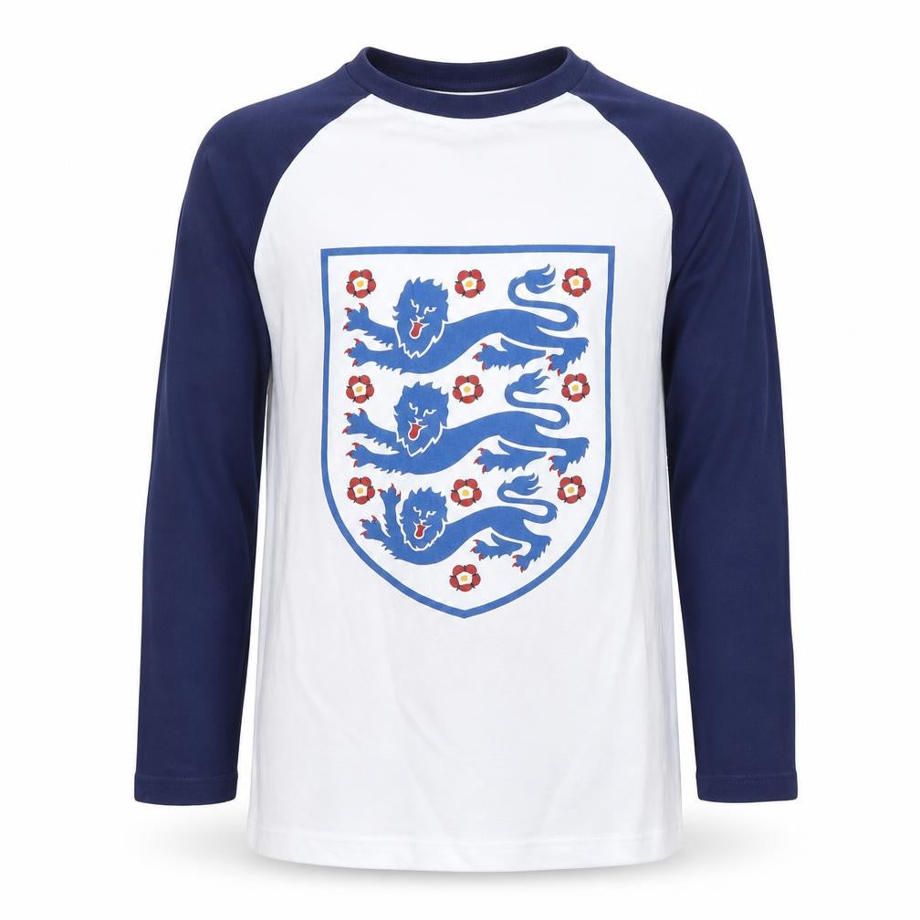 Marks and Spencer Boys White Blue Long Sleeve T-Shirt Size 8-9