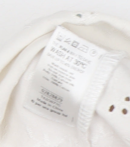 Marks and Spencer Women's Ivory Tank Top Size 16 Embroidered