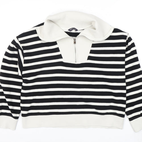Marks and Spencer Women's Striped Full Zip Sweater