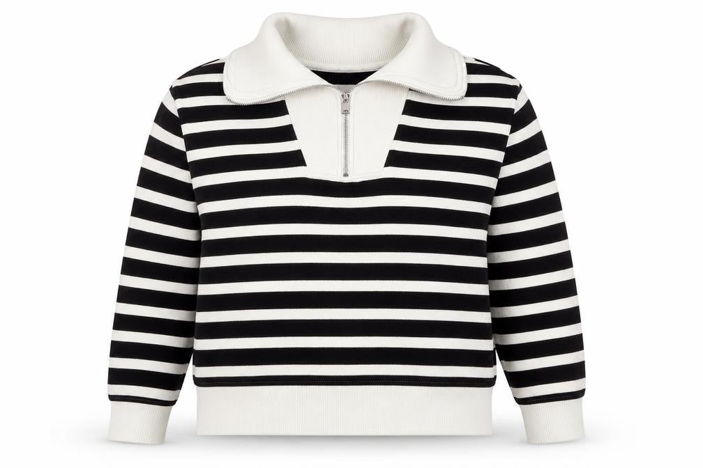 Front view of Marks & Spencer Women's Striped Full Zip Sweater