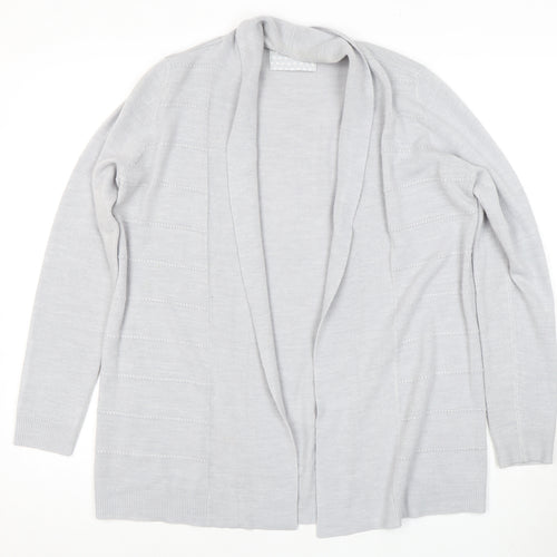 Maine Women's Grey Open Front Cardigan Size 14