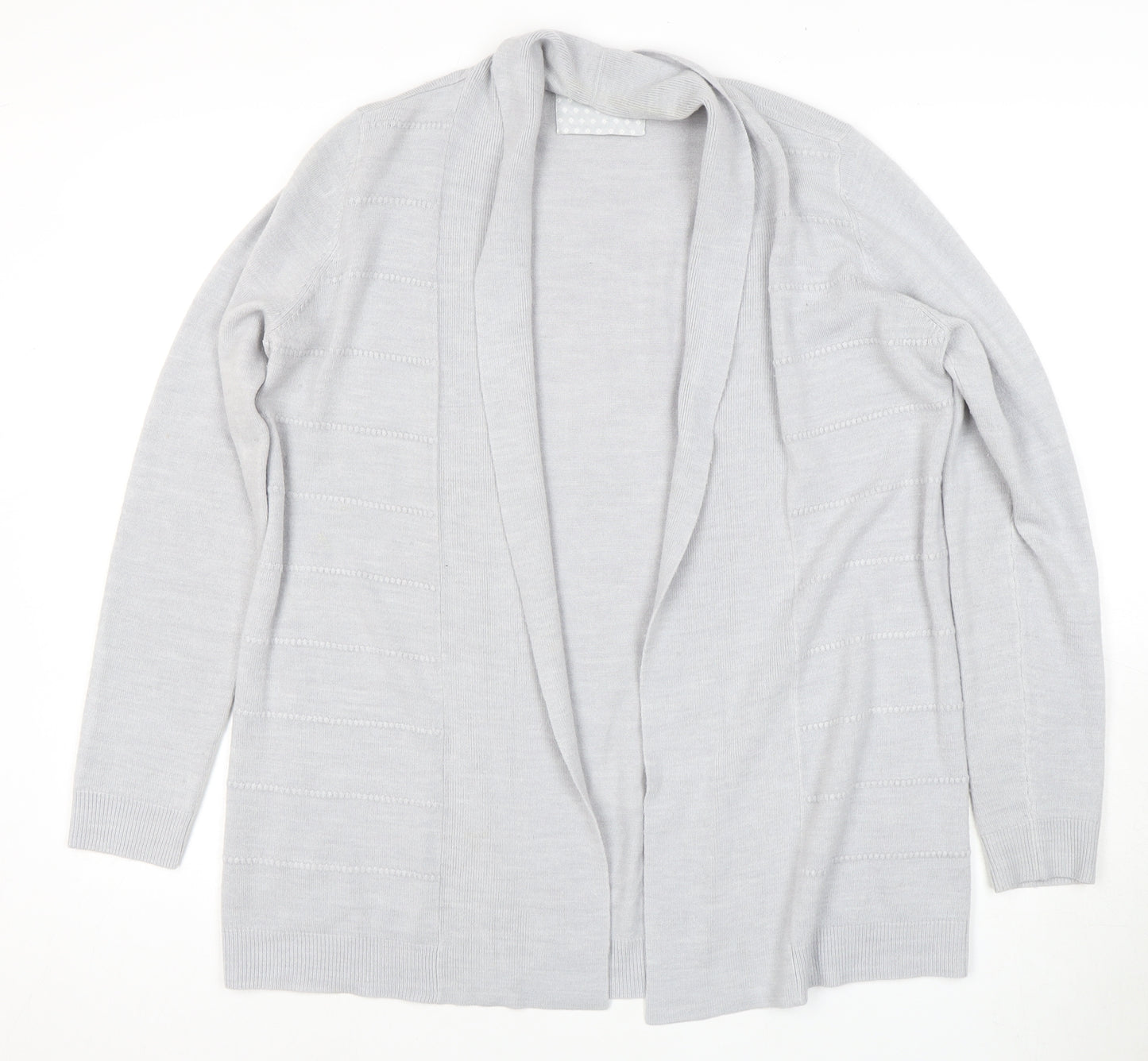 Maine Women's Grey Open Front Cardigan Size 14
