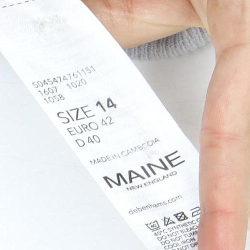 Maine Women's Grey Open Front Cardigan Size 14