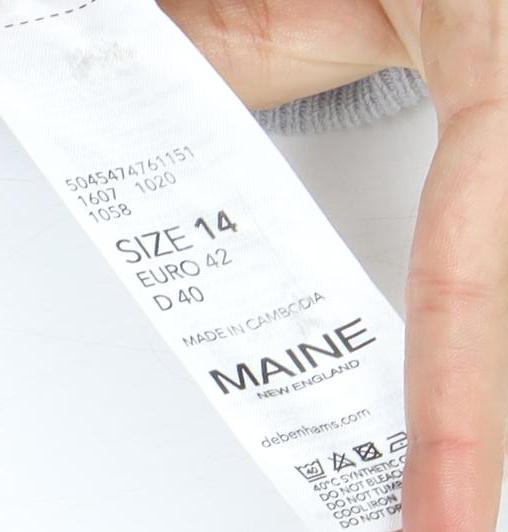 Maine Women's Grey Open Front Cardigan Size 14