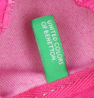 United Colors of Benetton Girls Pink Velour Hoodie XS