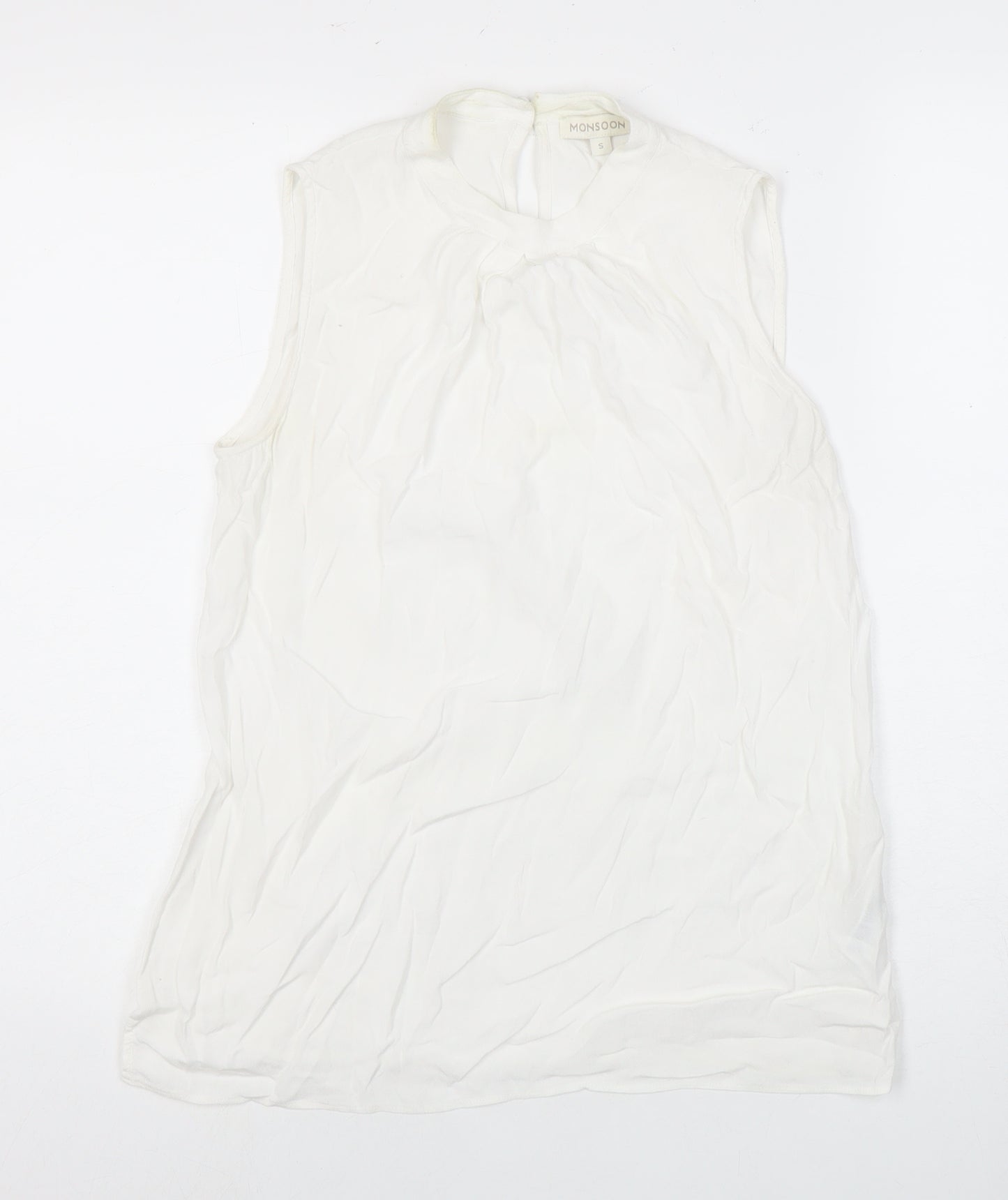 Monsoon Women's White Sleeveless Blouse, Size S