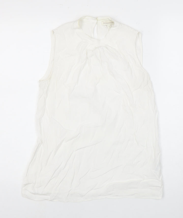 Monsoon Women's White Sleeveless Blouse, Size S