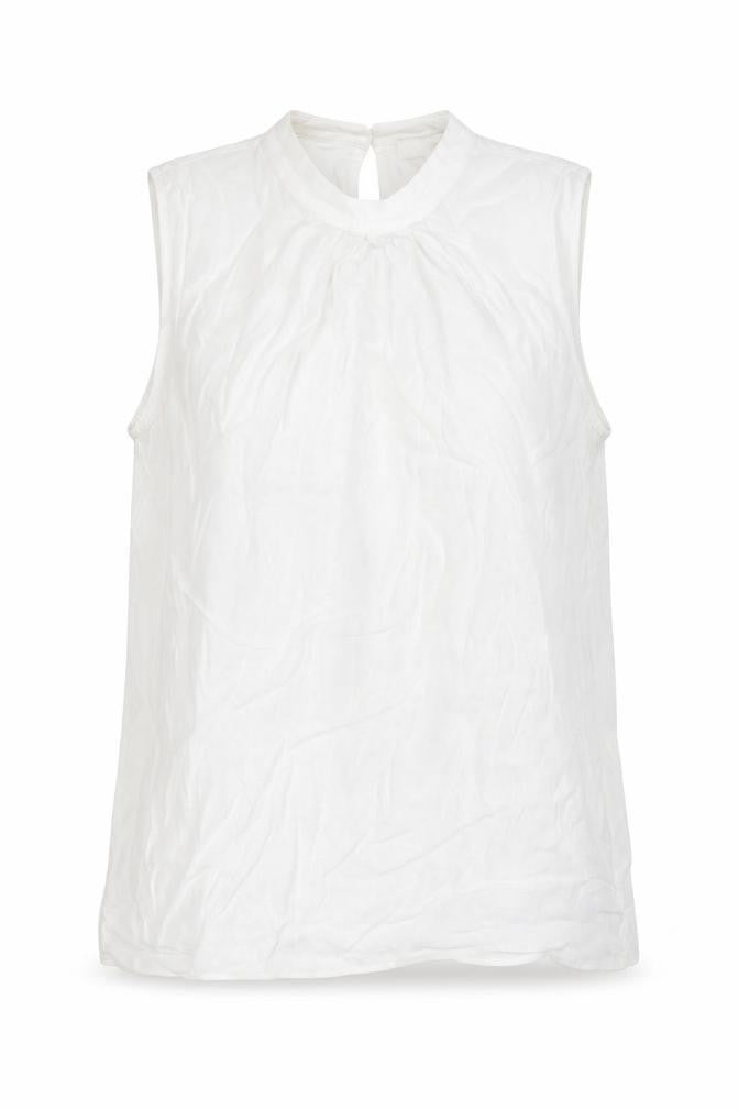 Front view of Monsoon Women's White Sleeveless Blouse, size S