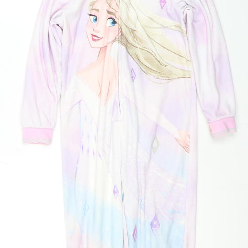 Frozen Girls Pink One Piece Hooded Nightwear - Size 7