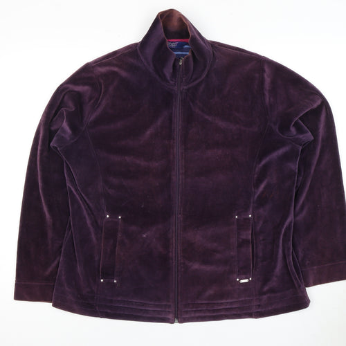 Honor Millburn Women's Purple Velvet Zip Jacket
