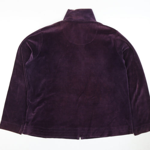 Honor Millburn Women's Purple Velvet Zip Jacket