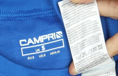 Campri Men's Blue Long Sleeve Polyester Top, Size S