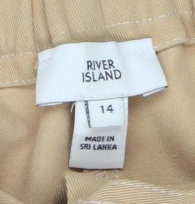 River Island Women's Beige Paperbag Trousers Size 14