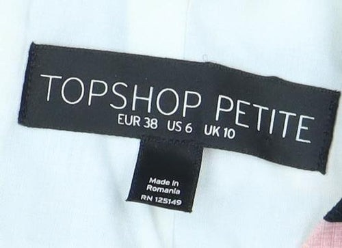 Topshop Women Pink Black Striped Dress Size 10
