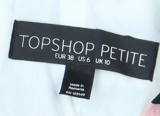 Topshop Women Pink Black Striped Dress Size 10