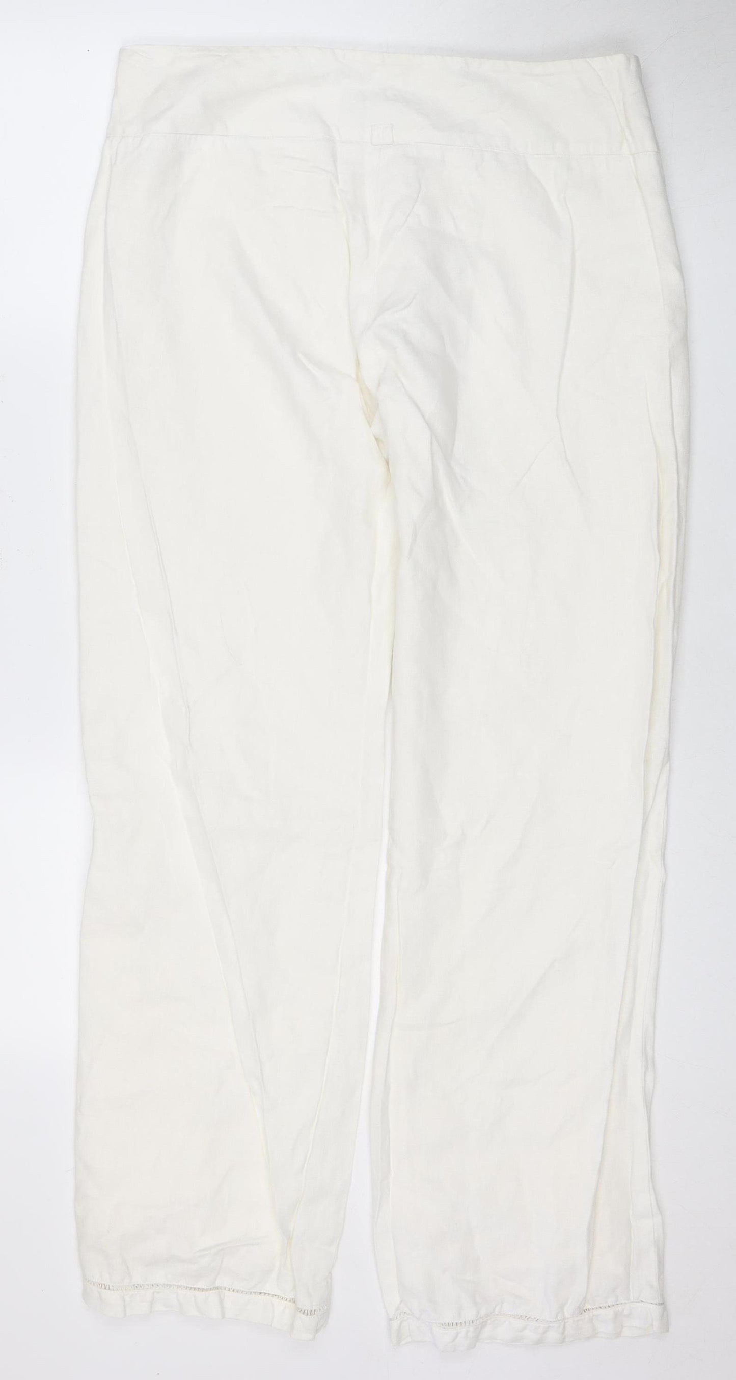 Sand Women's White Linen Trousers - Size 10