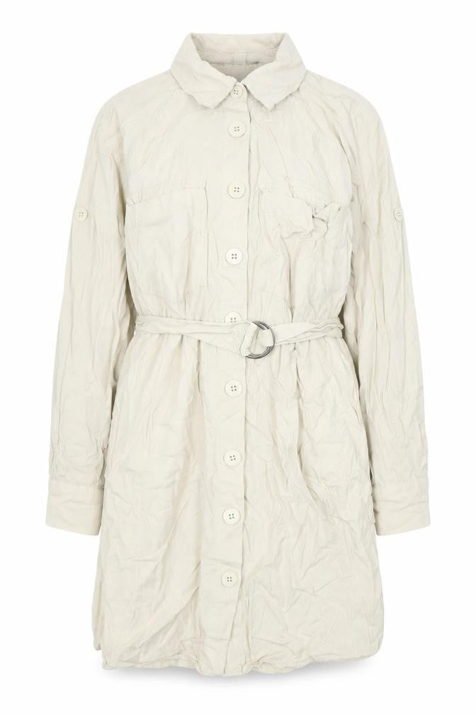 Front view of Topshop Women’s Beige Trench Coat, size UK 10