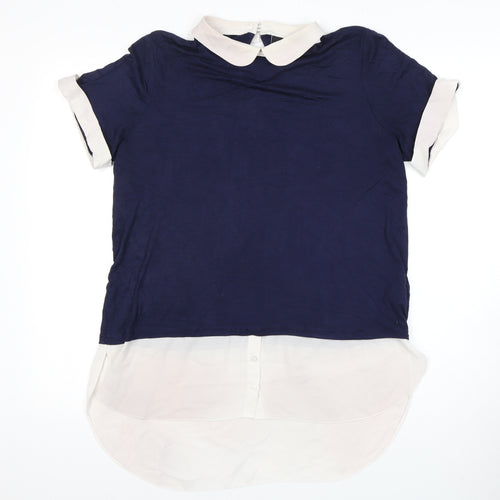 Wallis Women's Blue Collared Blouse Size 14