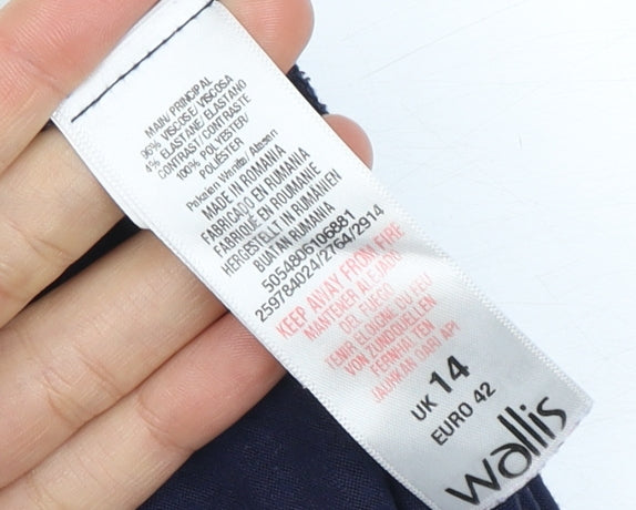 Wallis Women's Blue Collared Blouse Size 14