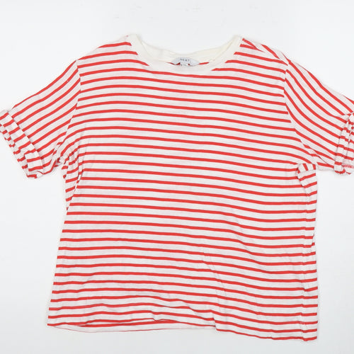 Next Women's Red Striped Crew Neck T-Shirt Size 12