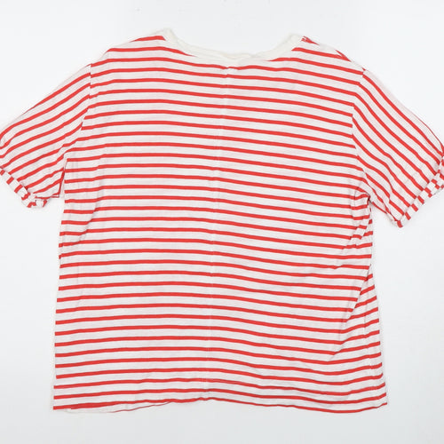 Next Women's Red Striped Crew Neck T-Shirt Size 12