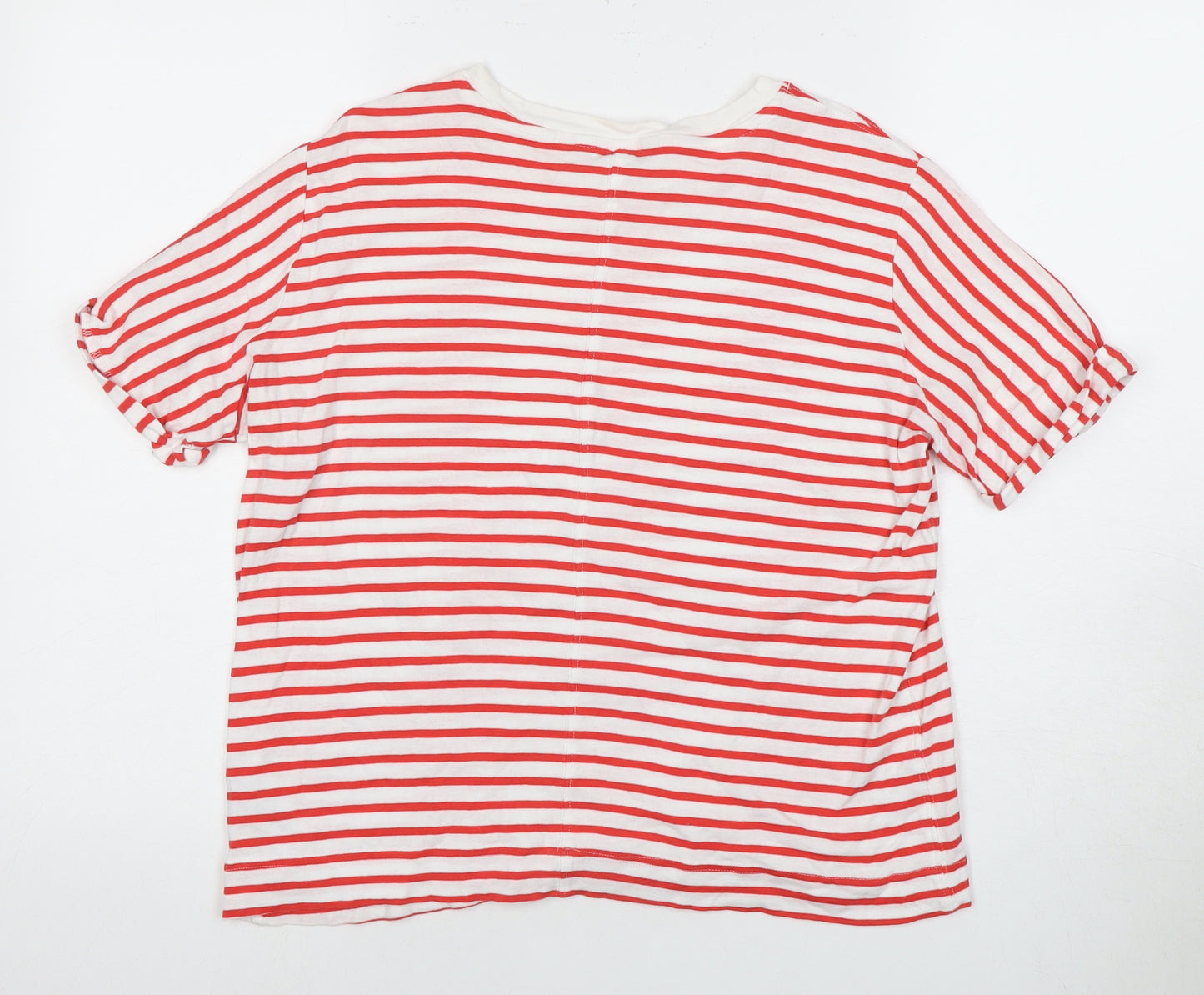 Next Women's Red Striped Crew Neck T-Shirt Size 12