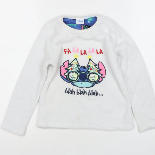 Disney Girls White Stitch Christmas Pyjama Top 8-9 Years