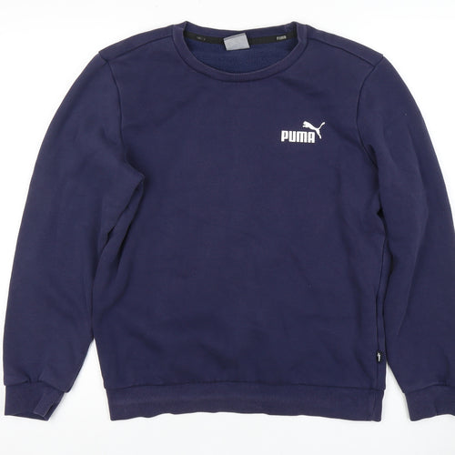 Puma Unisex Adults Blue Sweatshirt, Size S, Crew Neck