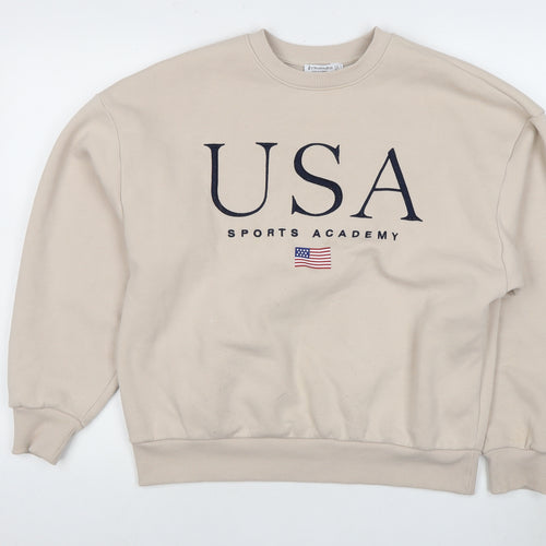Stradivarius Beige Women's Sweatshirt, Size 6