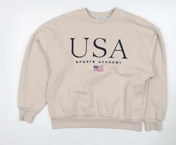 Stradivarius Beige Women's Sweatshirt, Size 6