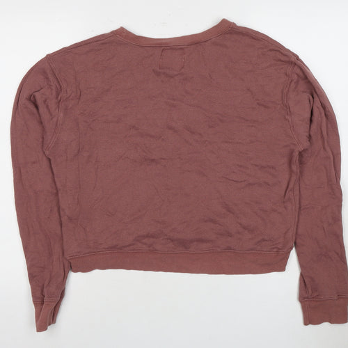 Pull&Bear Women's Purple Logo Pullover Sweatshirt, Size 4XL