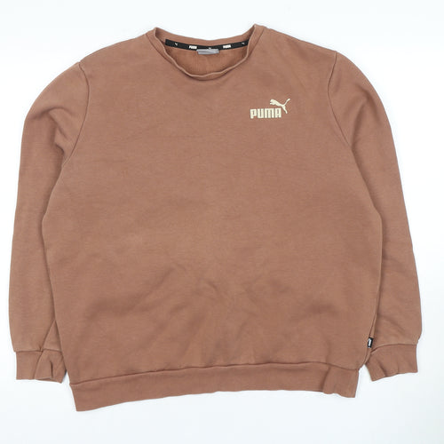 Puma Unisex Brown Crew Neck Pullover Sweatshirt Size 12