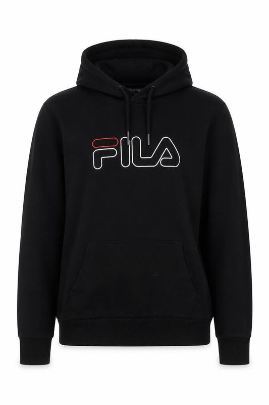 Fila Unisex Black Pullover Hoodie - Size S - Logo Accents